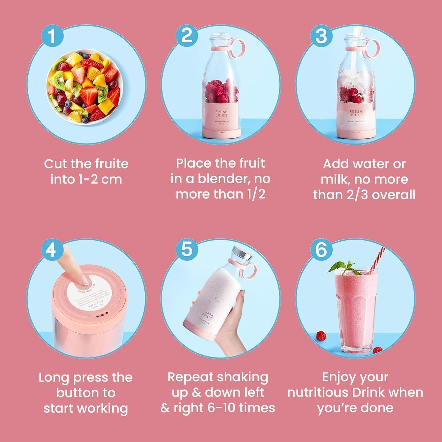 Travel Portable Mini Juicer Blender